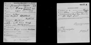 WW1 Draft Registration Card